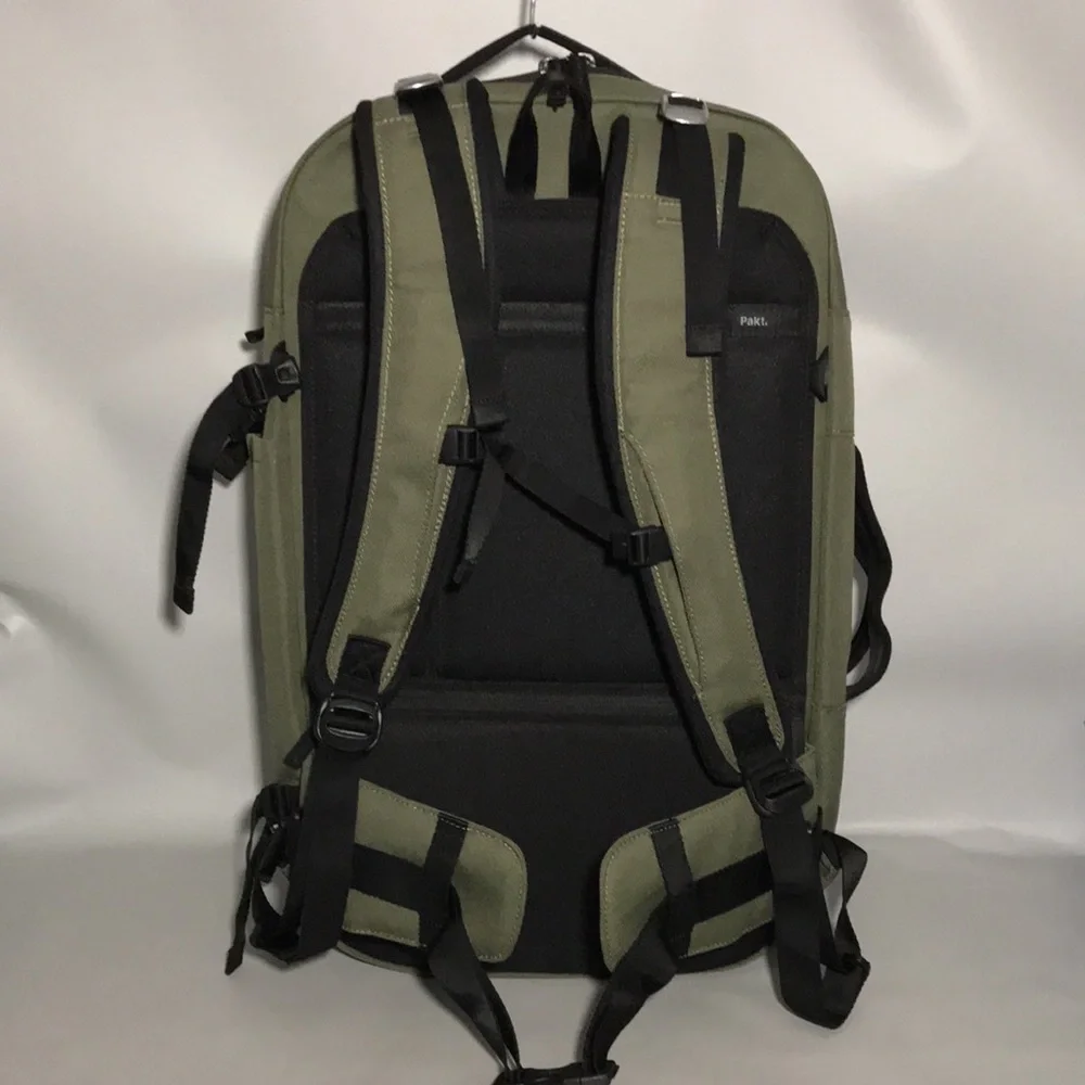 Pakt x Chase Reeves Army Green Travel Backpack Has Sling / Hip Strap